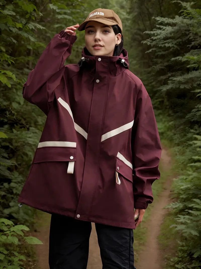 Shivellea | Wasser- und winddichter Regenmantel Color Block Sports Windbreaker