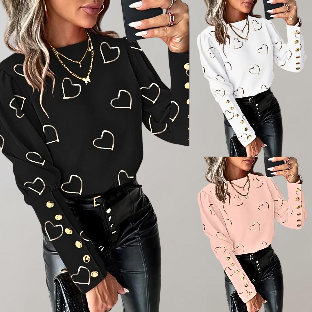 Heartie | Stylische Bluse mit Herz-Print für Damen