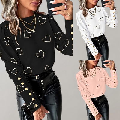 Heartie | Stylische Bluse mit Herz-Print für Damen