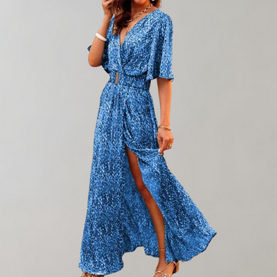 Maxi | Damen Sommerkleid mit V-Ausschnitt