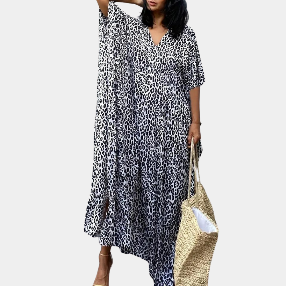 Becky | Maxikleid mit Leopardenmuster für Damen