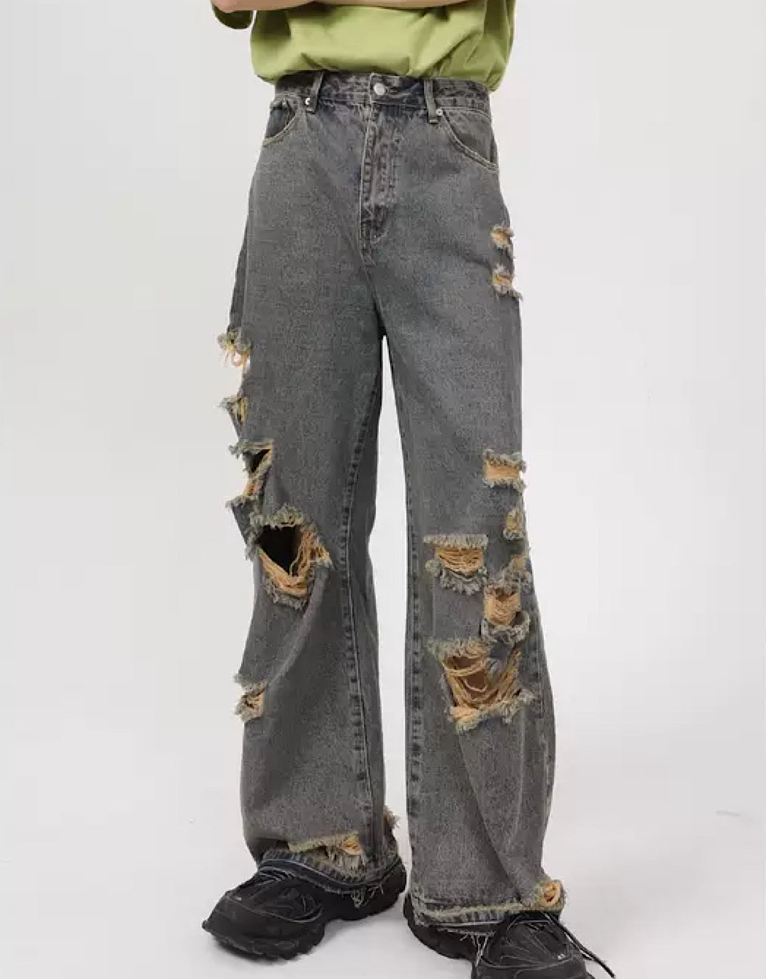 Punk Herren Damage Baggy Jeans