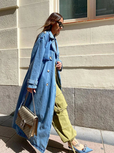 Claudine | Gemütlicher und warmer Denim-Trenchcoat