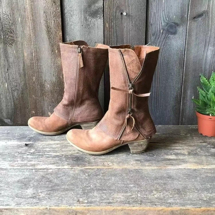 Daniyah | Damen Cowboy-Reißverschluss-Stiefel | Knöchel