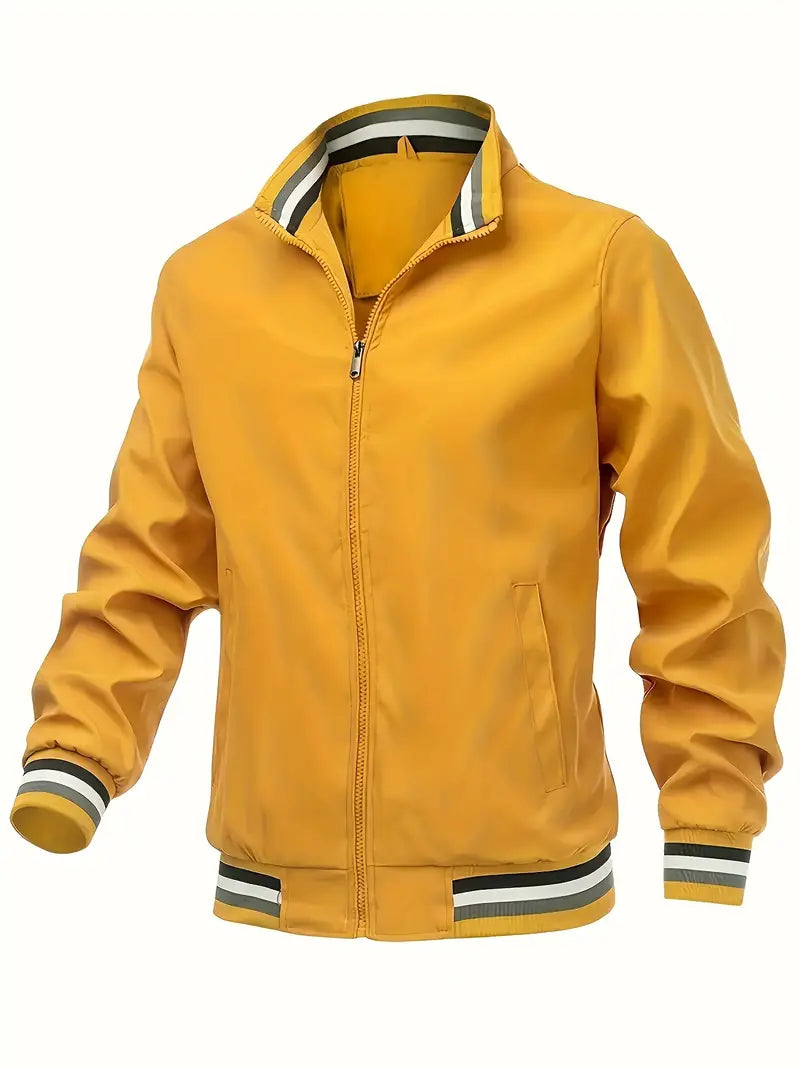 Irelyra | Klassische Herren Bomberjacke, Vintage Stehkragen Zip Up Winddicht