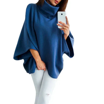 Xenia™ | Damen Rollkragen-Pullover mit Fledermausärmeln und Asymmetrischem Schnitt – Extra Dick und Kuschelig