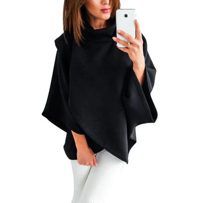 Xenia™ | Damen Rollkragen-Pullover mit Fledermausärmeln und Asymmetrischem Schnitt – Extra Dick und Kuschelig