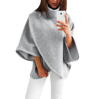 Xenia™ | Damen Rollkragen-Pullover mit Fledermausärmeln und Asymmetrischem Schnitt – Extra Dick und Kuschelig