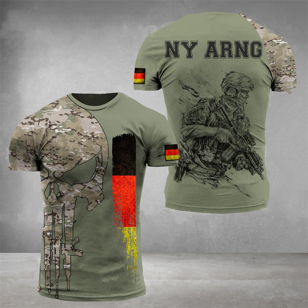 Adir | T-Shirt mit Camouflage-Muster für Veteranen der deutschen Armee Fußballtrikot für Männer Deutschland EM 2024