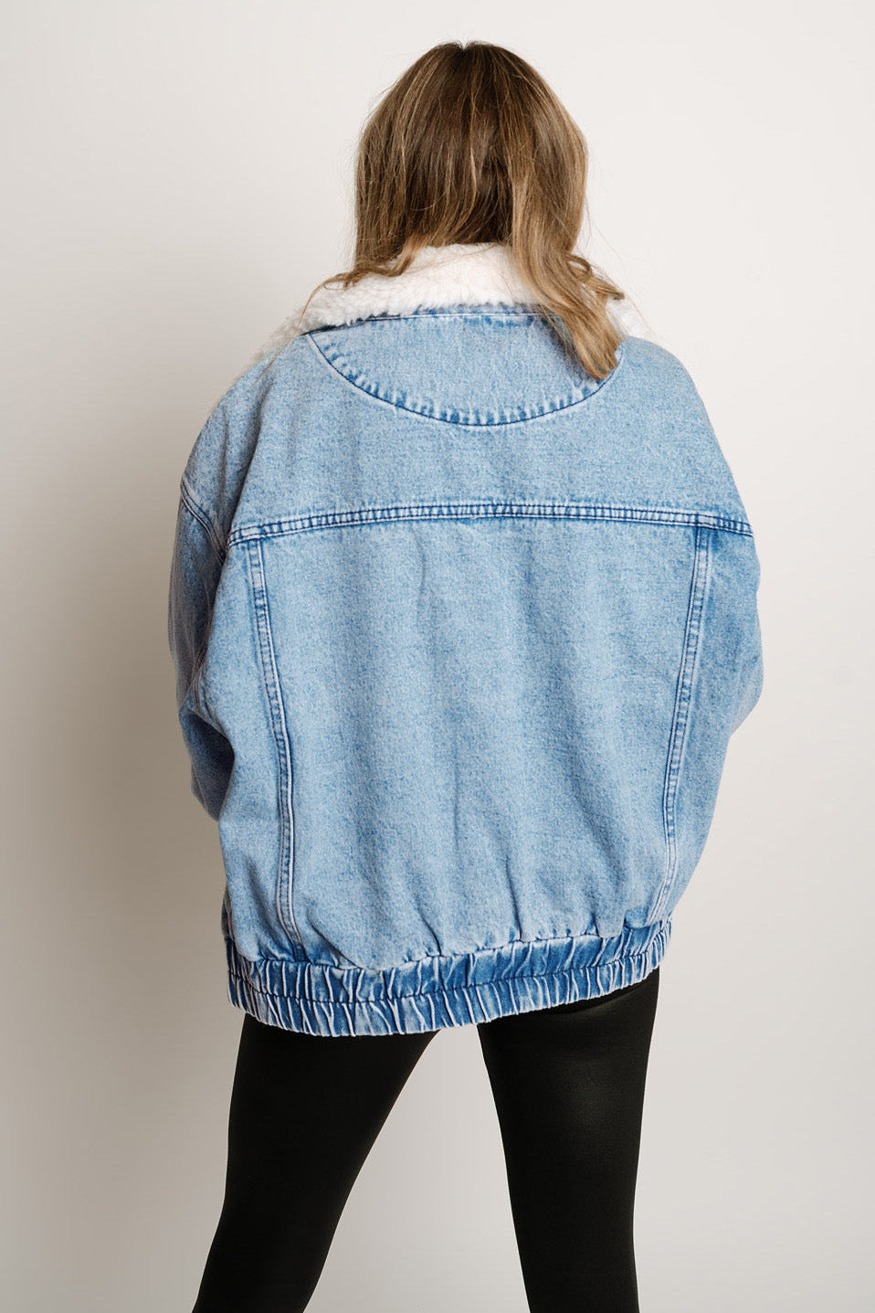 Jessike | Oversize Denimjacke mit Fleecekragen für Damen