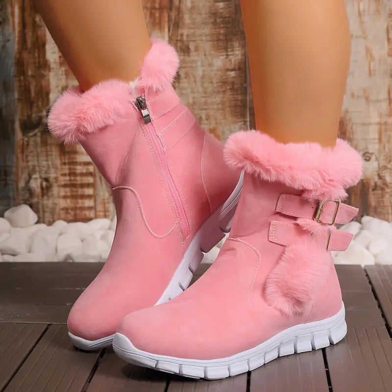 Dreilith | Winter-Schneestiefel für Damen - kuschelig mit Fleece gefüttert, dicke Sohle