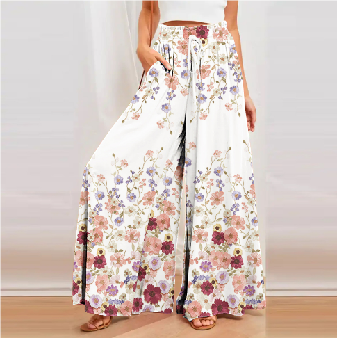 Xaviery | Random Print Sommer Damen Hose | Aprikose