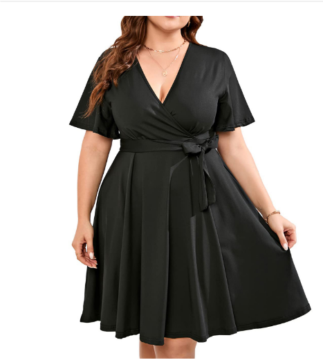 Jethro | V-Ausschnitt A-Linie Damen Kleid