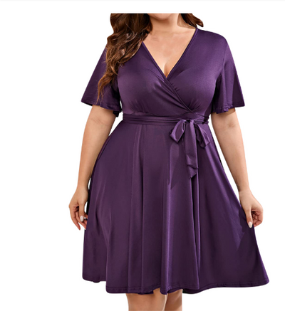 Jethro | V-Ausschnitt A-Linie Damen Kleid