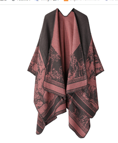 Gudrunam | Damen Elegante Poncho Strickjacke | Lange