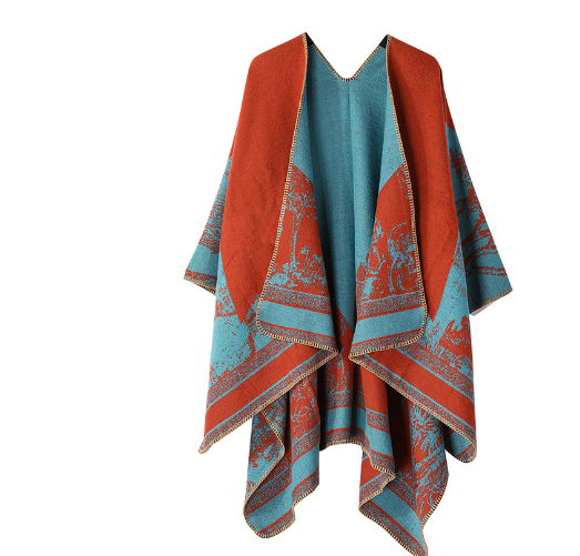 Gudrunam | Damen Elegante Poncho Strickjacke | Lange