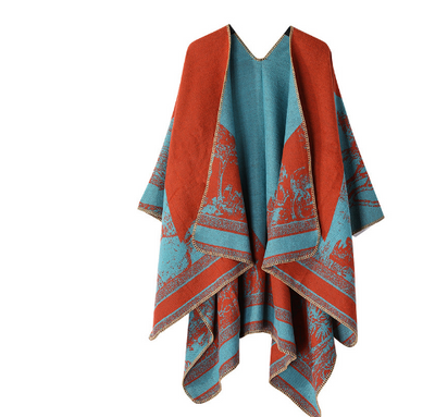 Gudrunam | Damen Elegante Poncho Strickjacke | Lange