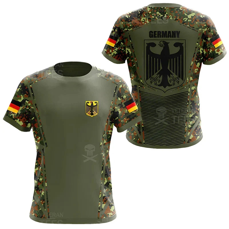 Adir | T-Shirt mit Camouflage-Muster für Veteranen der deutschen Armee Fußballtrikot für Männer Deutschland EM 2024