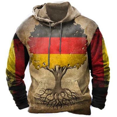 Vhong | Herren-Kapuzenpullover mit Vintage-Flagge Deutschland Fußball-EM 2024