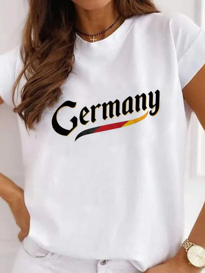 Carinan | Deutschland Euro 2024 Fußball Rundhals Damen T-Shirt