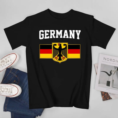 Tom | Unisex-T-Shirt mit Rundhalsausschnitt und deutscher Flagge, Fußballtrikot für die EM 2024