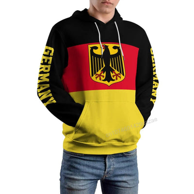 Mikasa | Unisex-Deutschland-Landesflagge 3D-Kapuzenpullover, Deutschland-EM 2024-Fußballtrikot