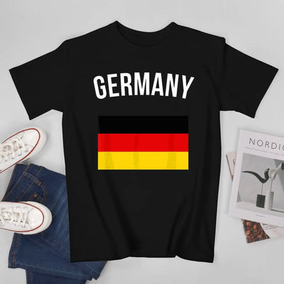 Tom | Unisex-T-Shirt mit Rundhalsausschnitt und deutscher Flagge, Fußballtrikot für die EM 2024