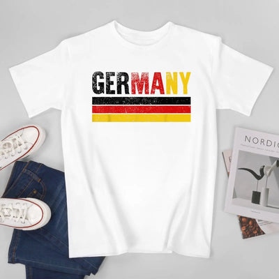 Tom | Unisex-T-Shirt mit Rundhalsausschnitt und deutscher Flagge, Fußballtrikot für die EM 2024