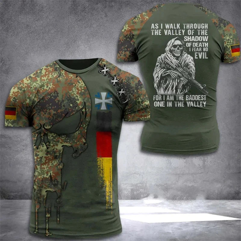 Adir | T-Shirt mit Camouflage-Muster für Veteranen der deutschen Armee Fußballtrikot für Männer Deutschland EM 2024