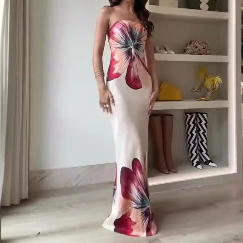 Rizalyn | Sexy Schulterfreies Kleid mit Blumenprint