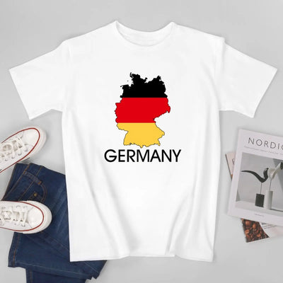 Tom | Unisex-T-Shirt mit Rundhalsausschnitt und deutscher Flagge, Fußballtrikot für die EM 2024