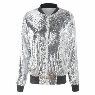Liselotte | Entspannte Paillettenmantel Bomberjacke