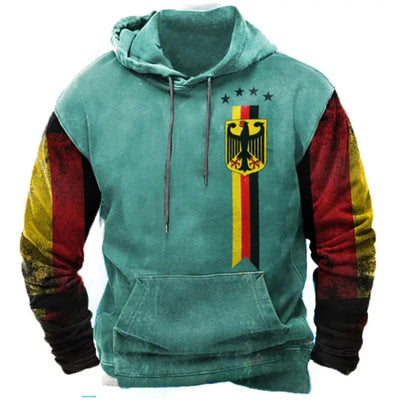Vhong | Herren-Kapuzenpullover mit Vintage-Flagge Deutschland Fußball-EM 2024