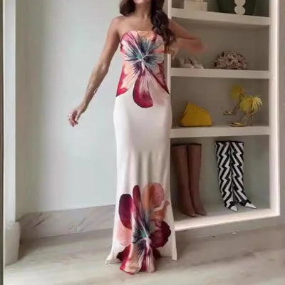 Rizalyn | Sexy Schulterfreies Kleid mit Blumenprint