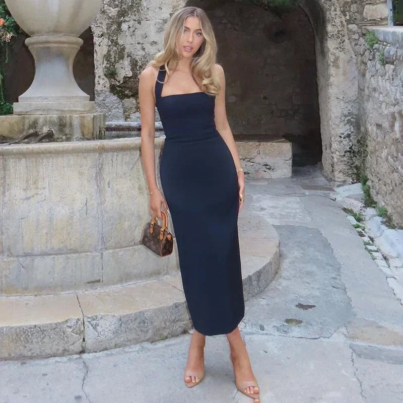 Mia | One-Shoulder Bodycon Abendkleid Damen Rückenfrei