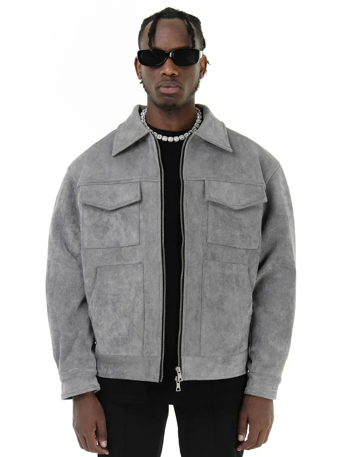 Rafael | Suede Kurzjacke mit Reißverschluss Herren