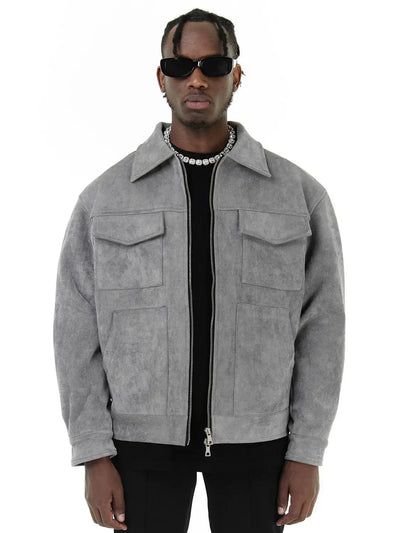 Rafael | Suede Kurzjacke mit Reißverschluss Herren