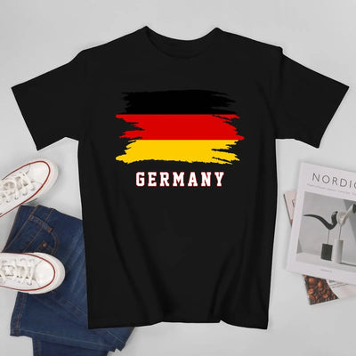 Tom | Unisex-T-Shirt mit Rundhalsausschnitt und deutscher Flagge, Fußballtrikot für die EM 2024