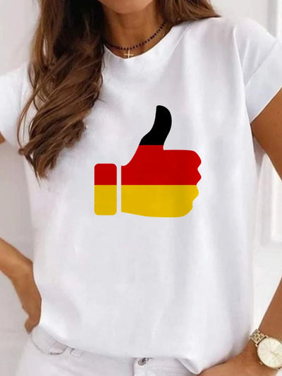 Carinan | Deutschland Euro 2024 Fußball Rundhals Damen T-Shirt