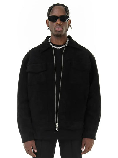 Rafael | Suede Kurzjacke mit Reißverschluss Herren
