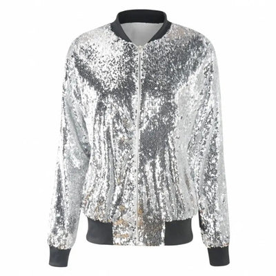 Liselotte | Entspannte Paillettenmantel Bomberjacke