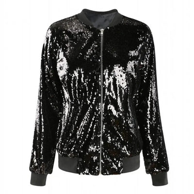Liselotte | Entspannte Paillettenmantel Bomberjacke