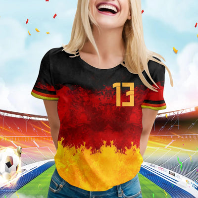 Dakotia | Deutschland Euro 2024 Fußball Rundhals Damen T-Shirt