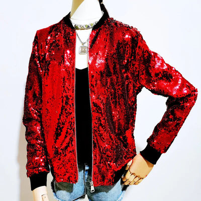 Liselotte | Entspannte Paillettenmantel Bomberjacke