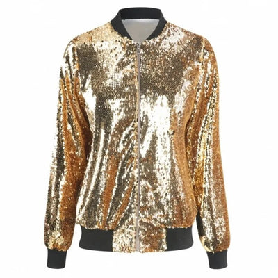 Liselotte | Entspannte Paillettenmantel Bomberjacke
