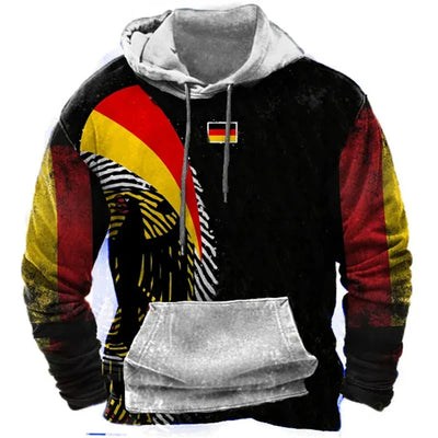 Vhong | Herren-Kapuzenpullover mit Vintage-Flagge Deutschland Fußball-EM 2024