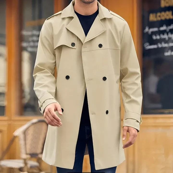 Tyrell | Klassischer Winter-Trenchcoat für Herren mit zweireihiger Knopfleiste