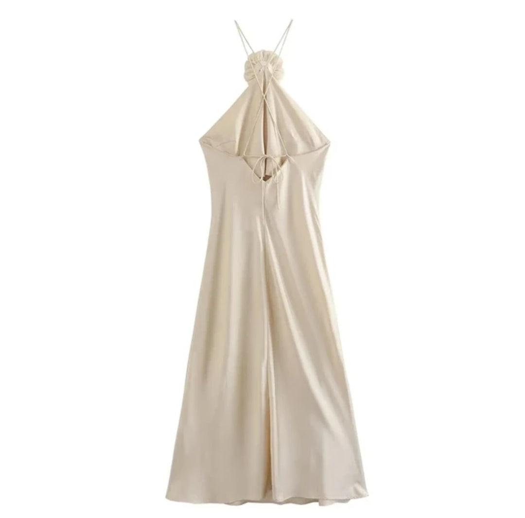 Ivy | Off-Shoulder Satin Kleid