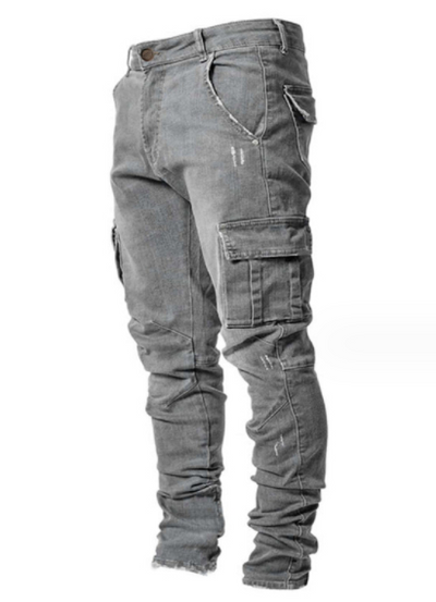 James - slim fit denim cargo pants for men