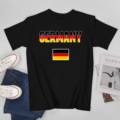 Tom | Unisex-T-Shirt mit Rundhalsausschnitt und deutscher Flagge, Fußballtrikot für die EM 2024